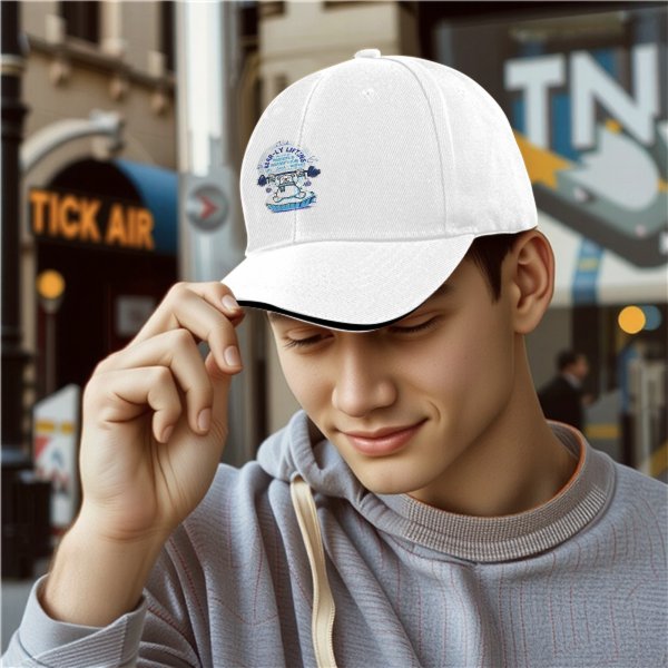 Black baseball cap with polar bear lifting barbell graphic