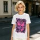 Olive T-shirt with playful bear-fruit graphic print