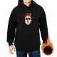 Black Hoodie With Rock Santa Claus Graphic Print