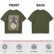 Olive Green T-Shirt With My Neighbor Totoro Art Nouveau Print