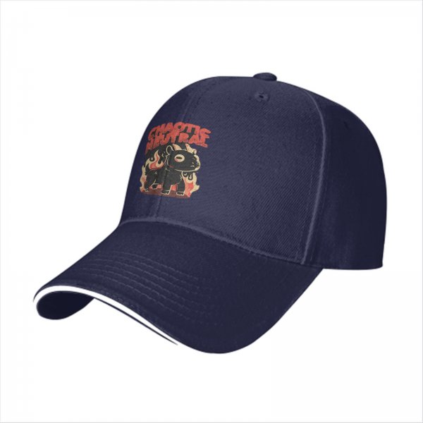 Black Baseball Cap With Chaotic Neutral Hellhound Fire Art Print
