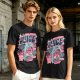 Olive t-shirt with retro hot juice devil graphic print