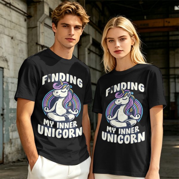 Finding My Inner Unicorn Meditating Graphic T-Shirt