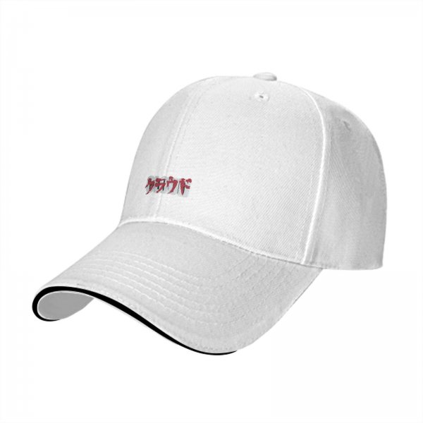 Black Baseball Cap with Red and Grey Japanese Script Embroidery