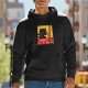 Black hoodie with cute dragon graphic and French text print