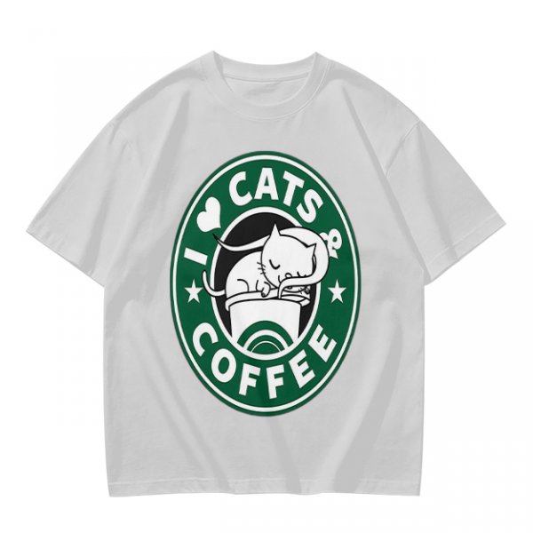 I Love Cats And Coffee Graphic T-Shirt