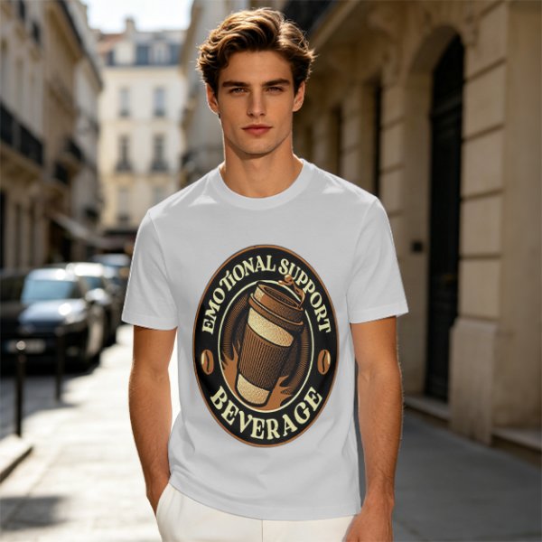 Emotional Support Beverage Coffee Lover Graphic T-Shirt