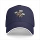 Black baseball cap with sloth nap and stress relief themed print