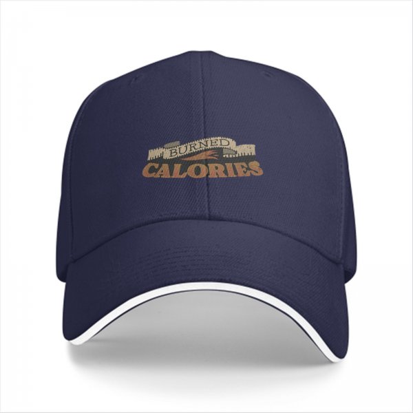 Black Baseball Cap With Burned Calories Graphic Print