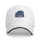 Black baseball cap with blue fantasy character explosion graphic
