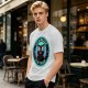 Olive T-Shirt with 'Legalize Catnip' Hypnotic Black Cat Graphic