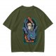 Olive T-shirt with How to Train Your Dragon Toothless and Hiccup Print