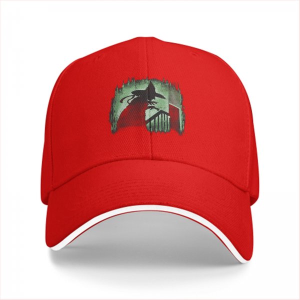 Black Baseball Cap with Spooky Witch Silhouette Halloween Print