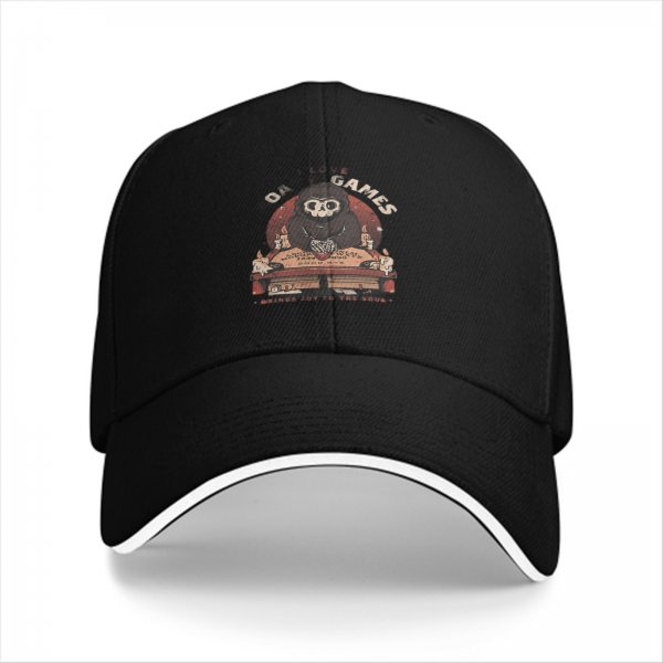 Black baseball cap with cute grim reaper ouija board game graphic