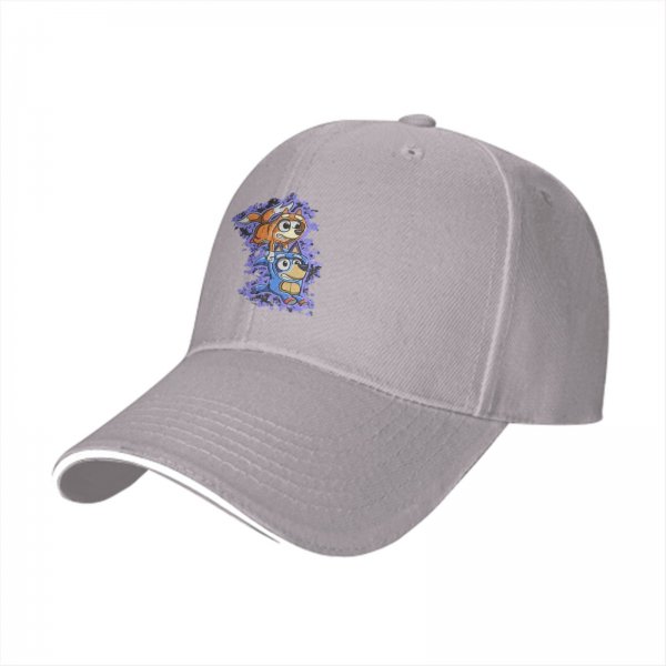Black Baseball Cap With Cartoon Dog Characters Graphic