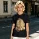 Olive Green T-Shirt With Cartoon Droopy Pug Graphic Print