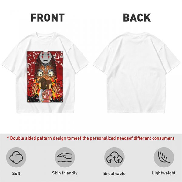 Spirited Away No Face and Chihiro Graphic Tee