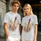 Olive T-Shirt With Halloween Themed Boba Tea Graphic