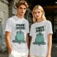 Olive T-Shirt With Free Hugs Monster Graphic Print