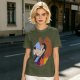 Olive T-Shirt Featuring Cowboy Goofy Cartoon Graphic