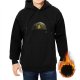 Black Hoodie With Turtle Hiking Mountain Graphic Design