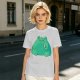 Olive Green T-Shirt With Cute Frog Holding Knife Graphic