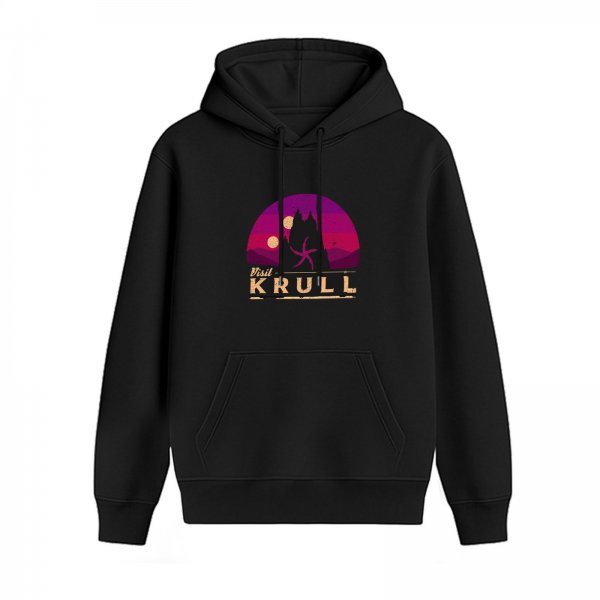 Visit Krull Hoodie with Sci-Fi Alien Planet Graphic Design