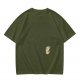Olive Green Oversized T-Shirt With Stacked Teacup Graphic