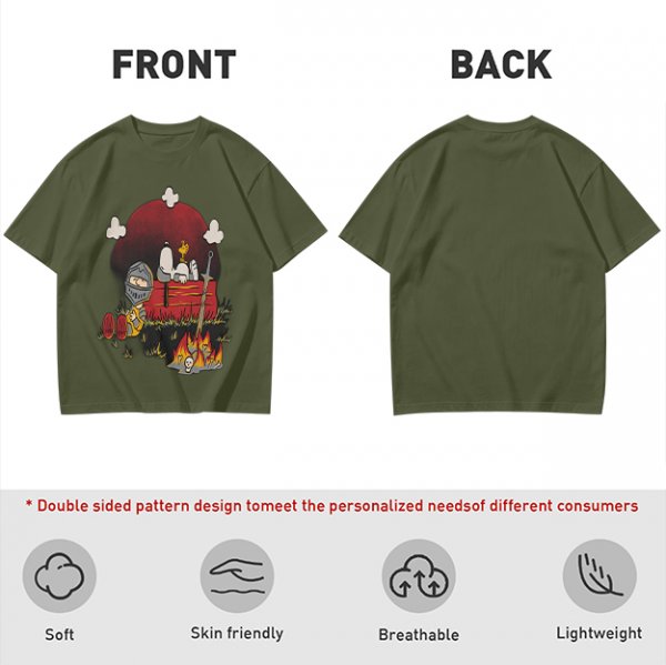 Snoopy and Charlie Brown Knight Campfire Graphic T-Shirt