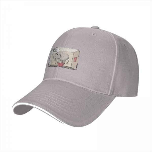 Black Baseball Cap With Elephant In Box Graphic Print