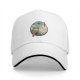 Black baseball cap with witch and black cat fantasy town print
