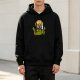 Black Hoodie With Halloween Ghosts Grim Reaper Pumpkin Print
