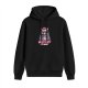 Black hoodie with a weird raccoon graphic and 'Weird Vibes' text