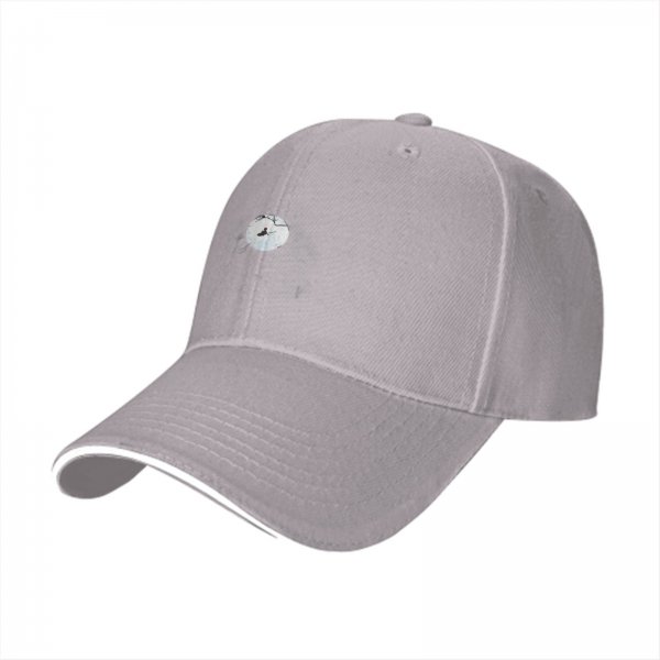 Black Baseball Cap With Small Canoe Graphic On Front