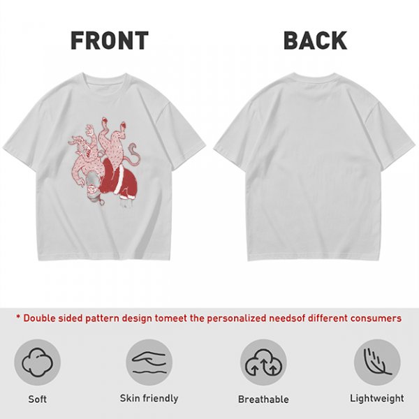 Olive T-Shirt With Krampus And Santa Graphic Print