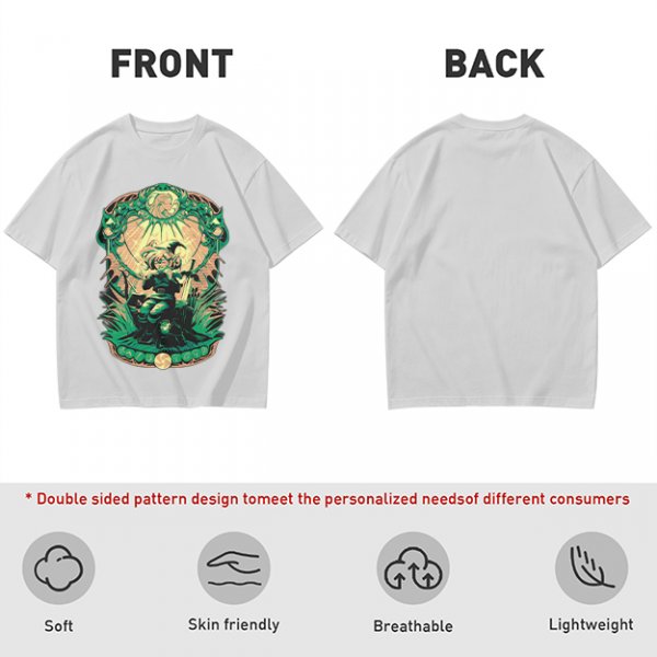 Olive Green T-Shirt With Fantasy Warrior Graphic Print