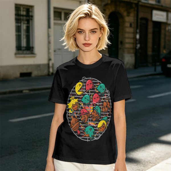Gaming Character Grill Graphic Olive T-Shirt