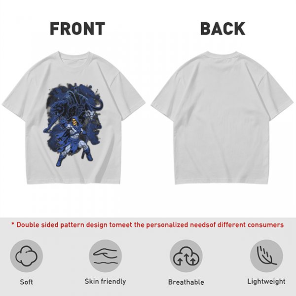 Olive T-Shirt with Skeletor Dark Fantasy Graphic Print