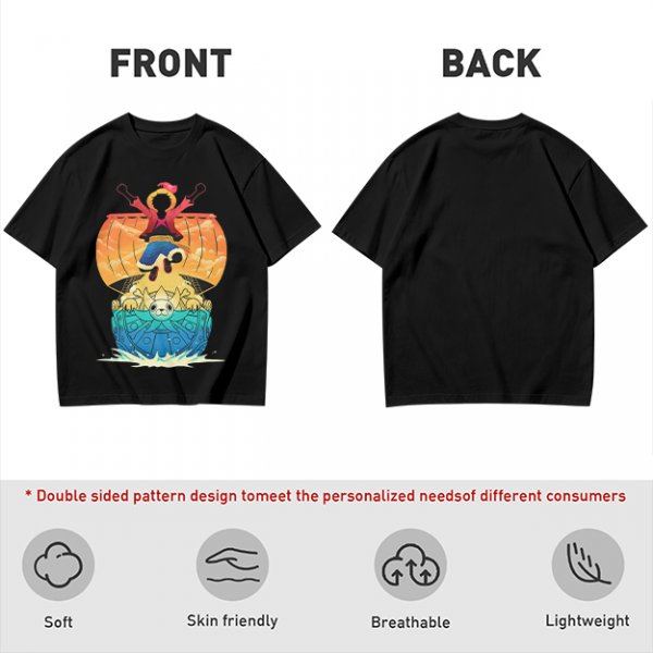 One Piece Thousand Sunny Ship Graphic Olive T-Shirt