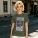 Olive green t-shirt with E.T. phone home graphic print
