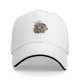 Black Baseball Cap With Floral Wolf Head Artwork Design