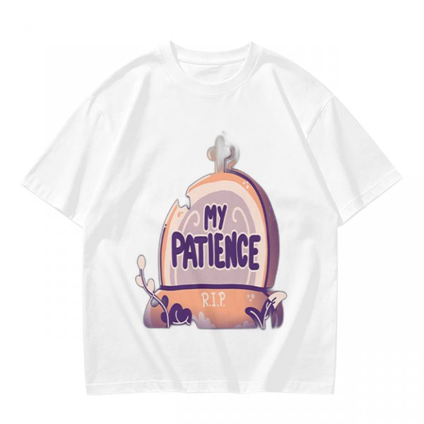 Olive T-Shirt With 'My Patience' Gravestone Graphic Print
