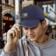Black baseball cap with Santa and turkey Thanksgiving Christmas design