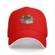 Black baseball cap with three sloths in a box that says adopt a sloth