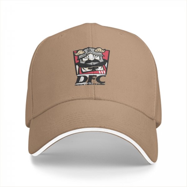 Black baseball cap with DFC viking mascot graphic