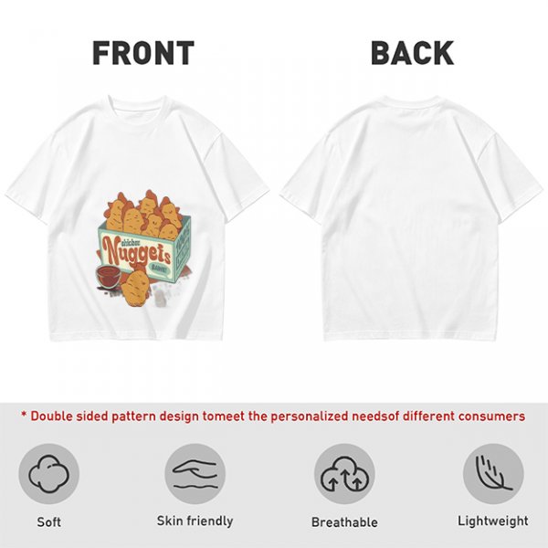 Olive T-Shirt With Cartoon Chicken Nuggets Box Print