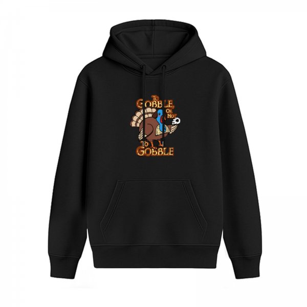 Black Hoodie with Funny Thanksgiving Turkey Gobble Quote
