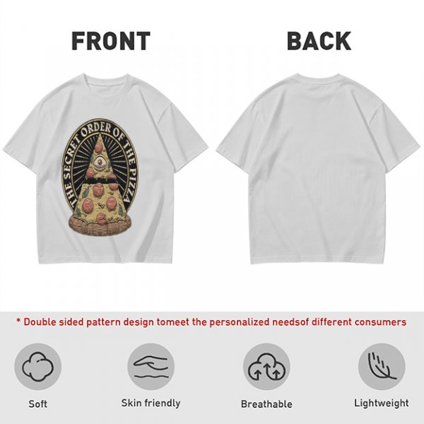Olive T-Shirt With The Secret Order Of The Pizza All-Seeing Eye Print