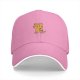 Black Baseball Cap With Cute Orange Cartoon Cat Graphic