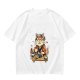 Olive T-Shirt Featuring a Cute Cat Sushi Chef Illustration
